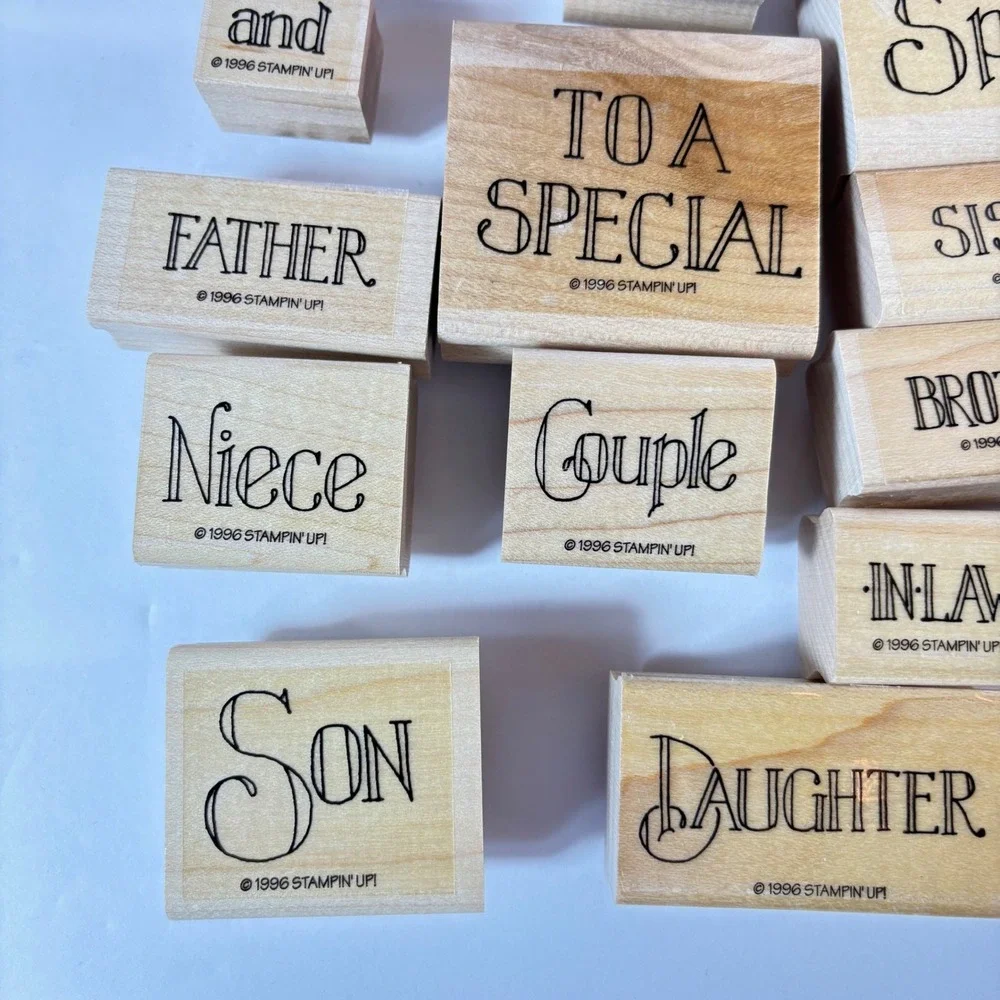 Vintage Stampin' Up Wood Rubber Stamps Family Friend Mother Father Lot 1990s